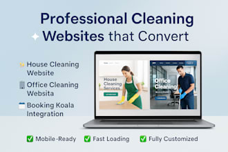build office cleaning website, house cleaning website and koala booking website
