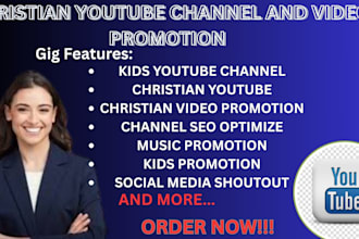 do professional top christian youtube video promotion channel promotion