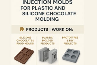 design injection molds for plastic and silicone chocolate molding