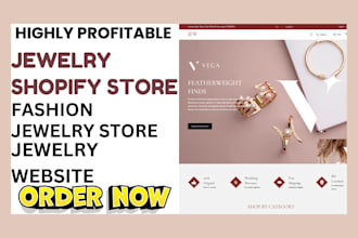design jewelry shopify store rings necklace bracelet jewelry shopify website