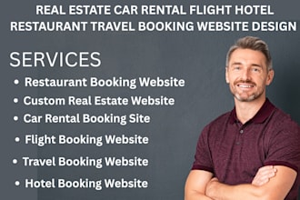 design real estate car rental flight hotel restaurant travel booking website