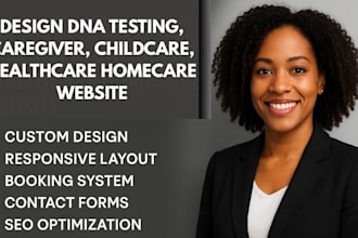 design dna testing, caregiver, childcare, healthcare homecare website