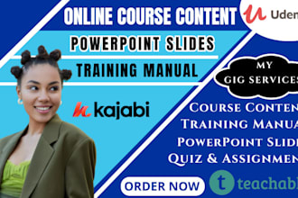 create ebook online course content training manual course curriculum