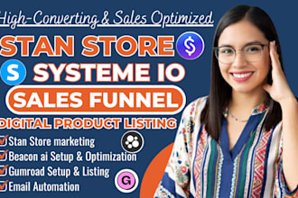 stan store setup, systeme io website, beacon ai, gumroad digital product listing