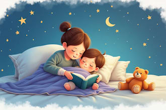 illustrate your children bedtime storybook with cute and calming art