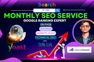 provide complete monthly SEO service for google 1st page