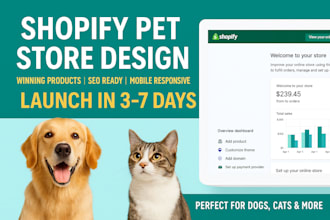 build or customize your shopify pet store