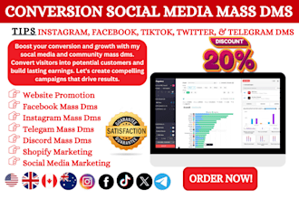 social media dms, instgram dm facabook dm telegram dms discord tiktok mass dms