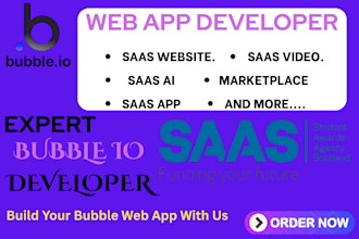 develop a custom bubble io website, bubble app, saas ai website, saas app