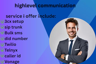 setup sip trunk, caller id, bulk sms, 3cx, twilio, auto dialer, inbound call