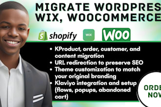 migrate wordpress, etsy, wix, woocommerce, squarespace to shopify