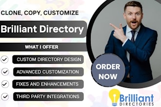 customize, clone brilliant directory website directory website business website