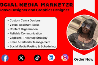 social media branding carousel canva graphics  design personal virtual assistant