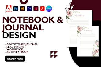 do journal designs, notebook design, digital planner,  fillable pdfs,KDP covers