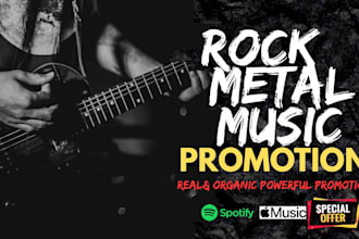 do powerful promotion for your heavy rock metal music to 900 active playlist