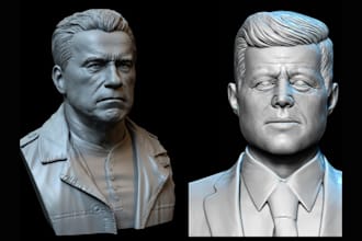 create high quality 3d head sculpt, helmet, mask, bust, cartoon or human models