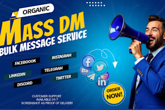 send organic instagram mass dm facebook direct message discord bulk message