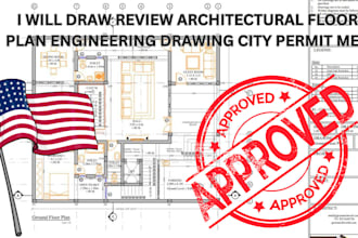 draw, stamp architectural floor plan engineering stamp city permit mep blueprint