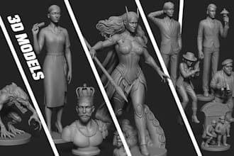 sculpt 3d character 3d miniature 3d toy action figure 3d face model for 3d print