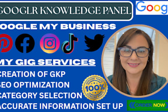 edit and create a google knowledge panel SEO optimization for all categories