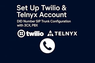 setup twilio telnyx account for did number sip trunk configuration with 3cx, pbx