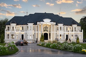 provide exterior design, modeling, 3d rendering, and walkthrough