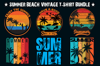 create trendy vintage summer beach t shirt design