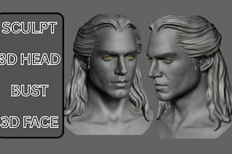 sculpt high realistic 3d face model 3d head bust model for printing