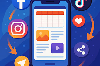 upload and organize your social media posts with captions and hashtags