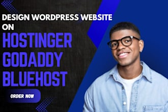 create wordpress website on bluehost, godaddy, hostinger, bluehost website