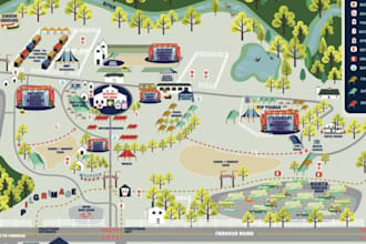 design vector map illustration event map site map isometric map