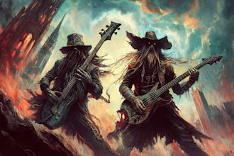 create a metal album cover artwork or music album cover