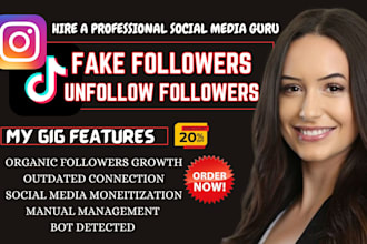 identify and remove all instagram tiktok inactive followers, unfollow following