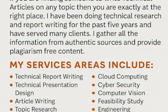 write technical articles on any topic