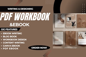 write, design canva, health fitness ebook, printable journal, health journal