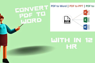 convert pdf to excel , word, or scanned images to word