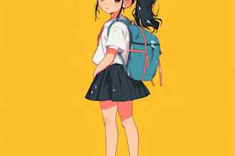 make a beautiful anime style, fanart, and original character