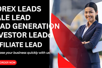 provide verfied forex, crypto ,sale, investor lead to boost your service