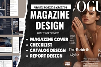 do your magazine design and cover, catalog design, report design, checklist