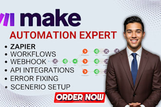 set up make com automation make com, and API integration with integromat