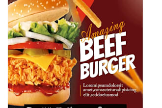 design an eye catching burger poster or fast food ad