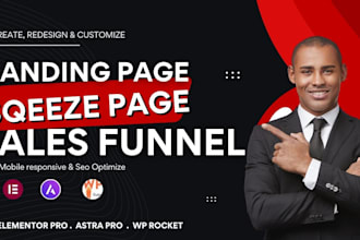 build wordpress landing page design, squeeze page, sales page, or sales funnel