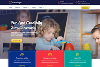 design dynamic kindergarten website pre school nursery school or daycare website
