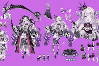 design anime vtuber character reference sheet oc vtuber ref sheet vtuber design