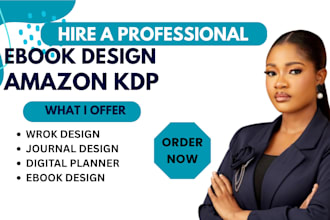 do ebook design, workbook design amazon kdp journal design digital planner