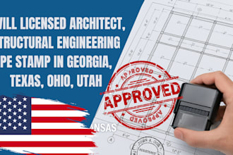 licensed architect, structural engineering pe stamp in texas, georgia, utah ohio