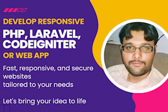 develop responsive PHP, laravel, codeigniter websites