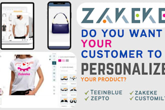 zakeke customily kickflip zepto teeinblue 2d 3d shopify product configuration