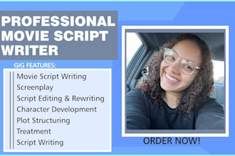 write your movie script, screenplay, tv series, film script, script writing
