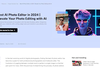 develop video editor website, ai photo editing, video image generator website